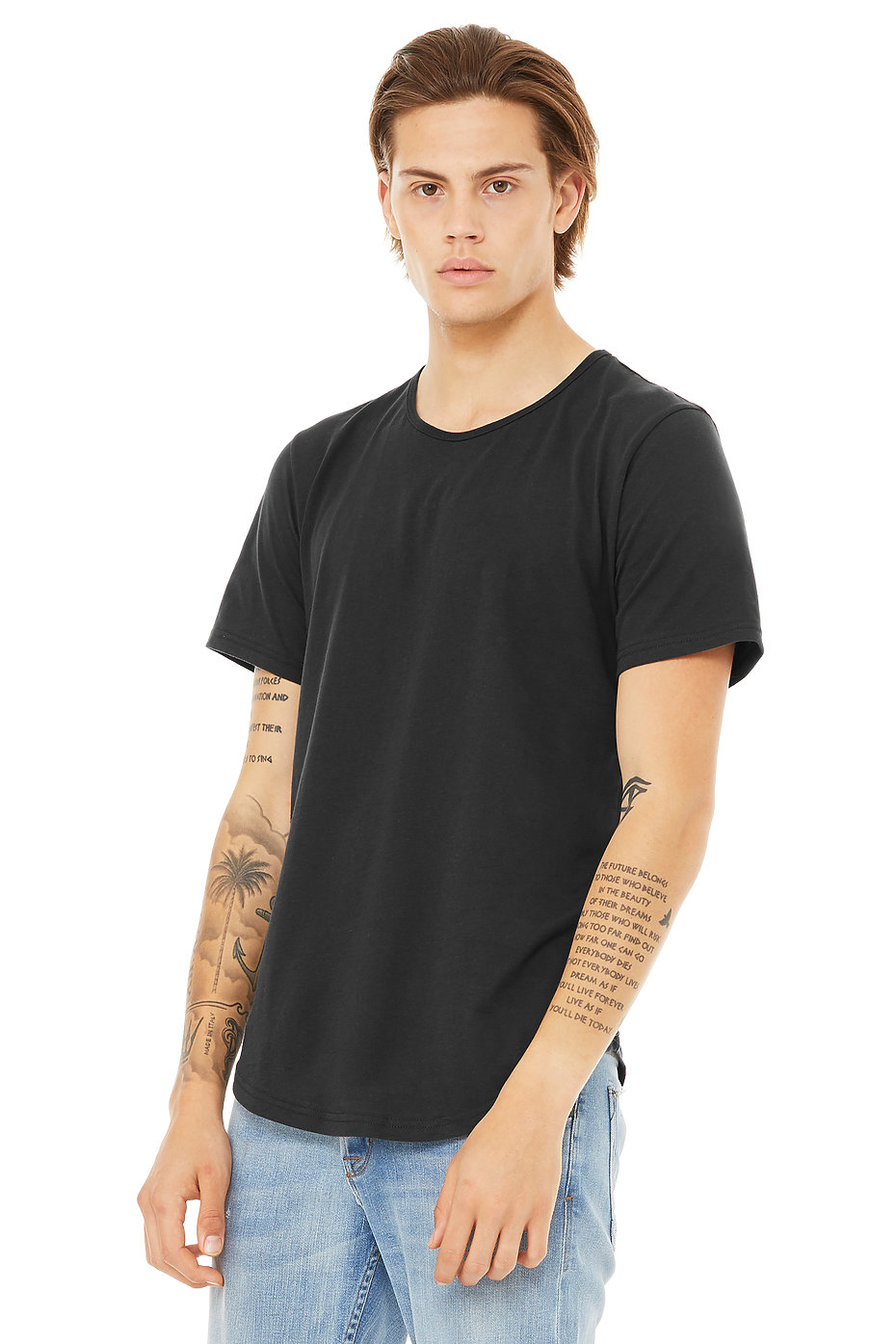 mens scoop hem t shirt