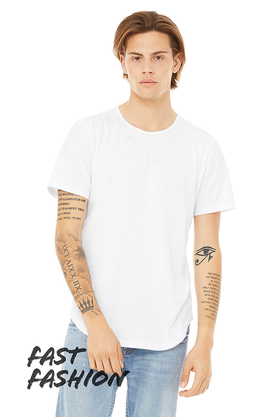 curved hem tee mens