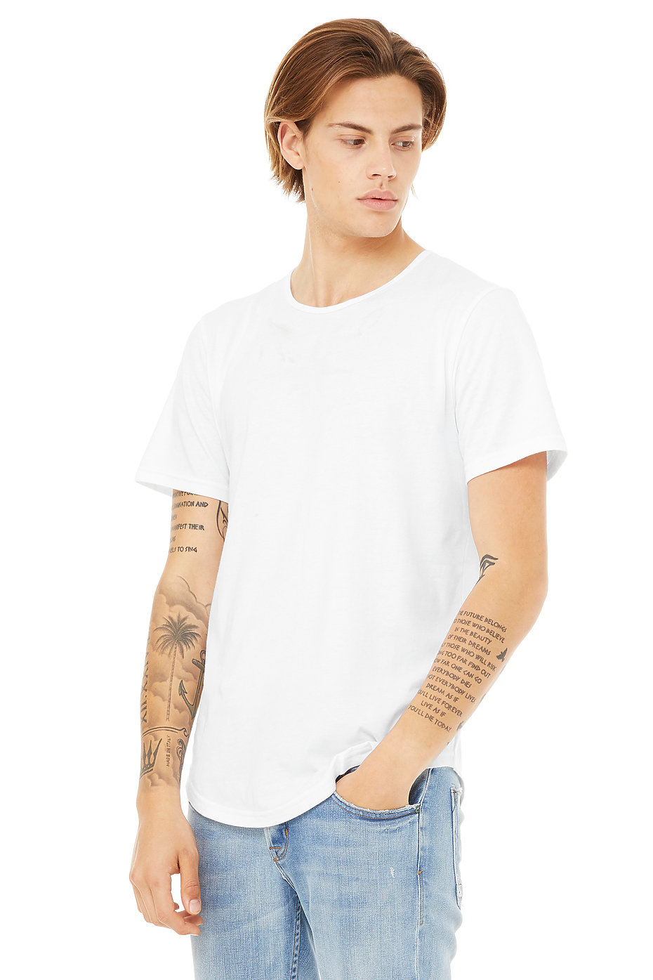 curved hem t shirts wholesale