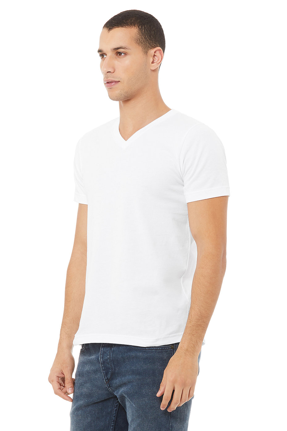 Bella Canvas Unisex Jersey Short-Sleeve V-Neck T-Shirt 2XL - Style # 3005 - Original Label White Marble 