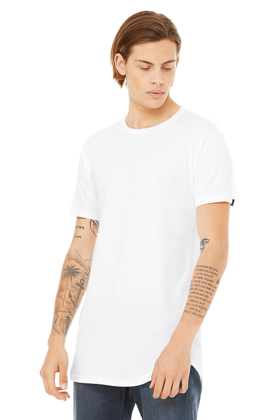 Men's Extended long T-shirt allongé Fashion Tee Casual BASIC HIPSTER Camo Tee