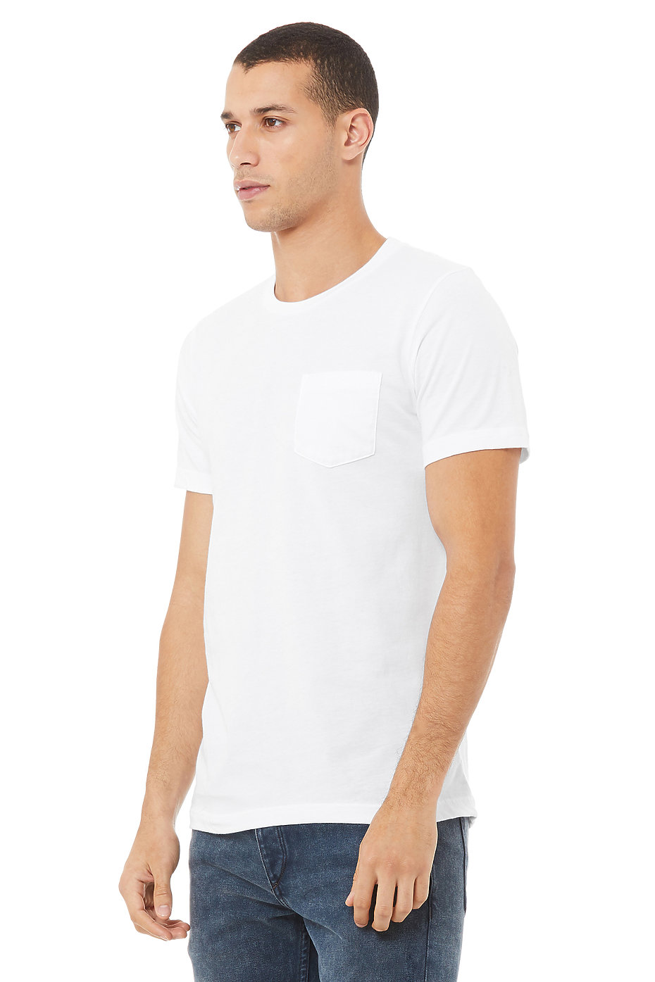 Canvas Mens Jersey Short-Sleeve Pocket T-Shirt Drk Gry Htr/Blk Style # 3021 - Original Label Canvas Bella By Bella S - 