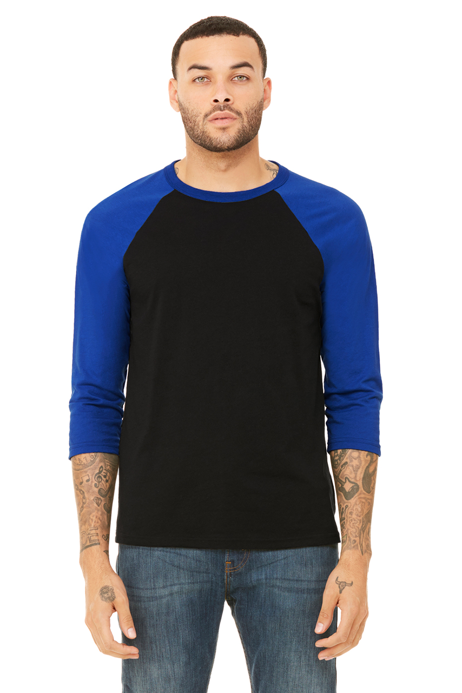 Shop by category Next Level Triblend 3/4 sleeve baseball tshirt. Available with green or black sleeves with a heather grey body. Logo is garment printed in charcoal grey. Available in Adult Unisex XS-3XL.