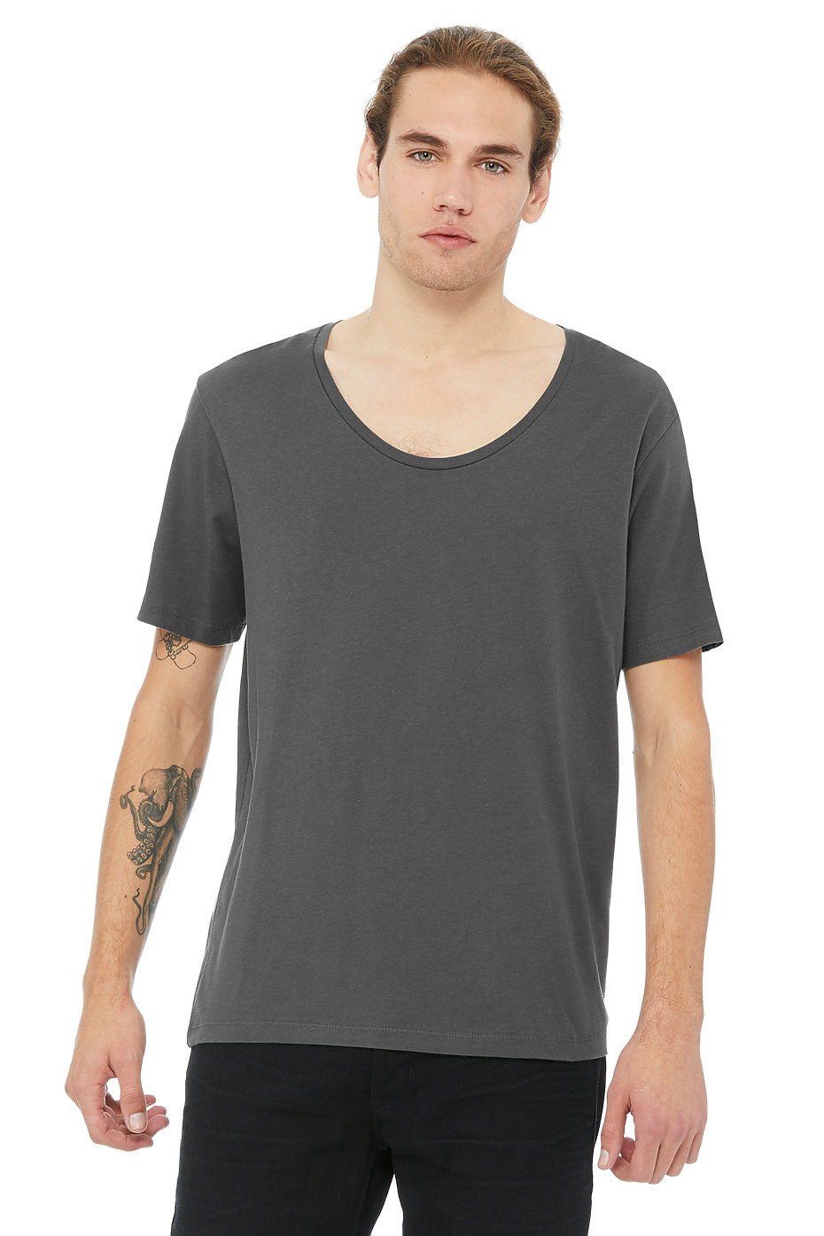 wide neck shirt mens