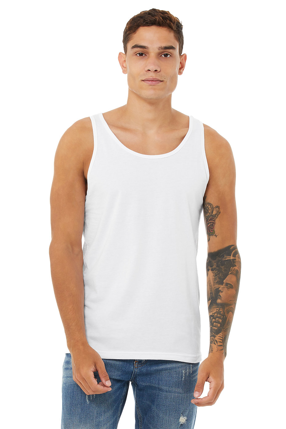 Rich jersey thin-strap tank, Contemporaine