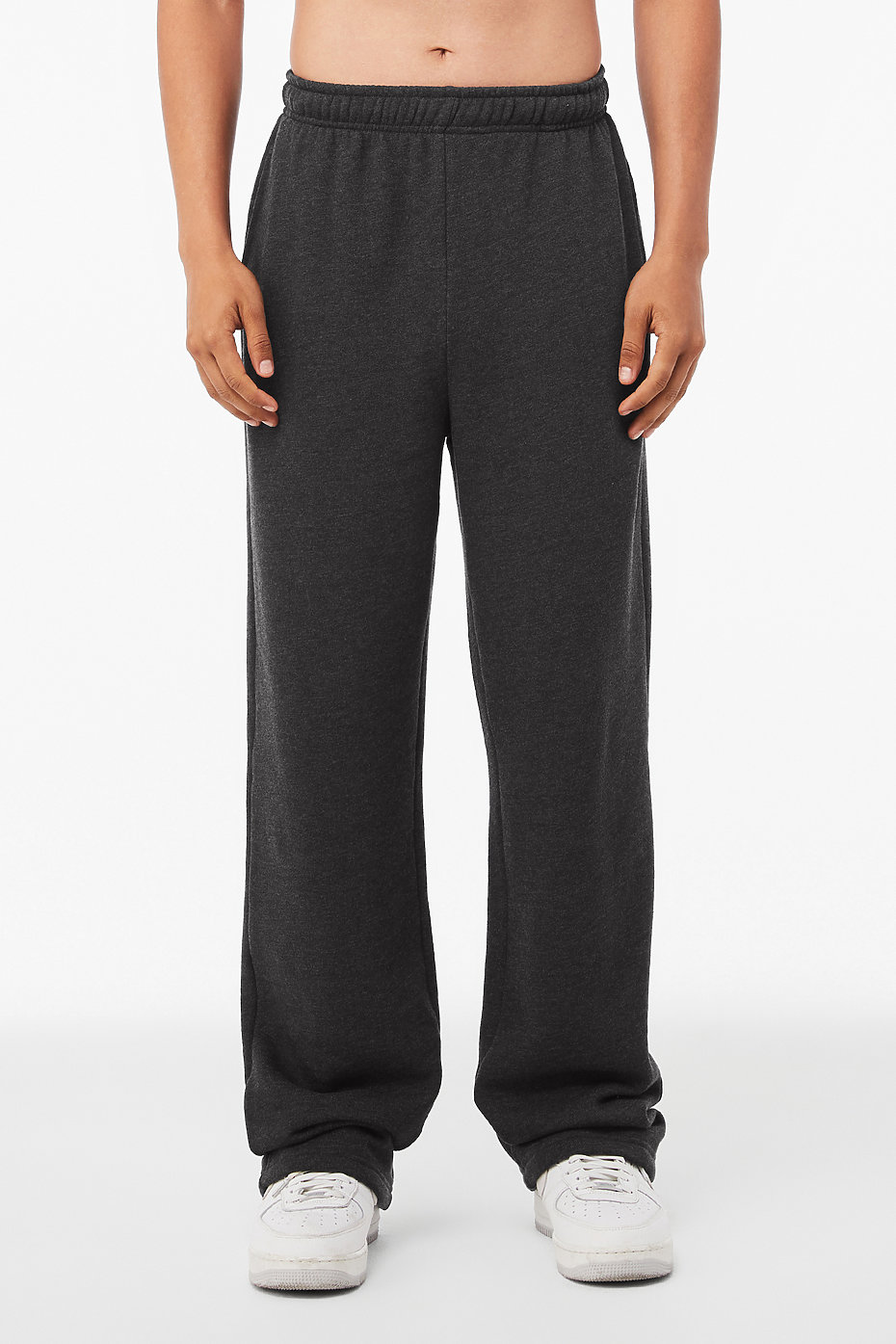 Grey Draw String Waist Flare Leg Sweat Sweatpant