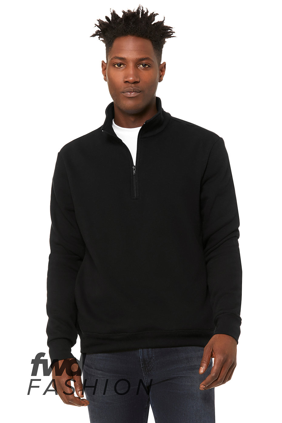 Crew Neck T-Shirt with Secret Zipper Pocket Black / XXX-Large