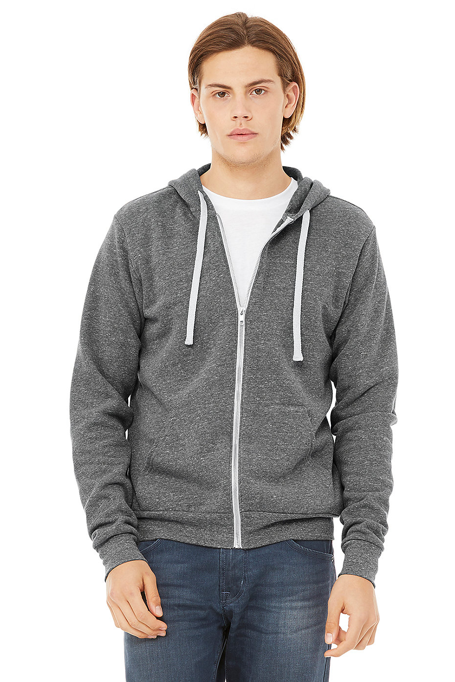 black fleece zip up hoodie