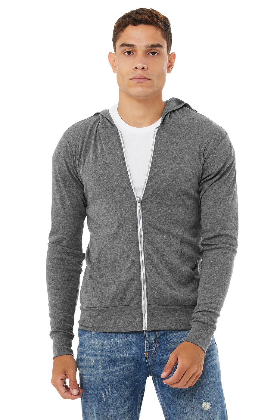 Slim Fit Lightweight Long Sleeve Zip up Hoodie Unisex Hooded Fleece Sweatshirt 