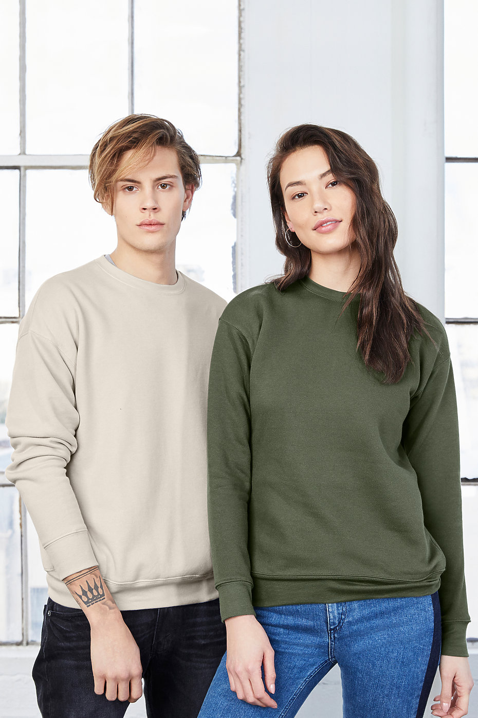 Unisex Crew Neck Sweatshirts Size Chart