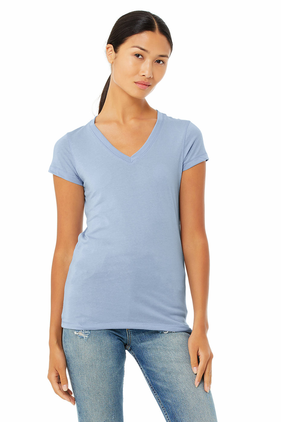 Light Blue V Neck Shirt