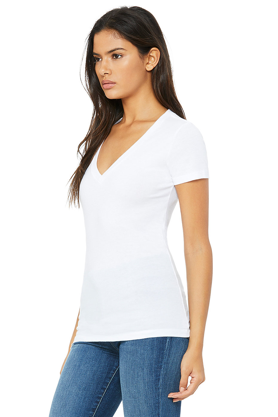 Jersey S/S Deep V-Neck Tee