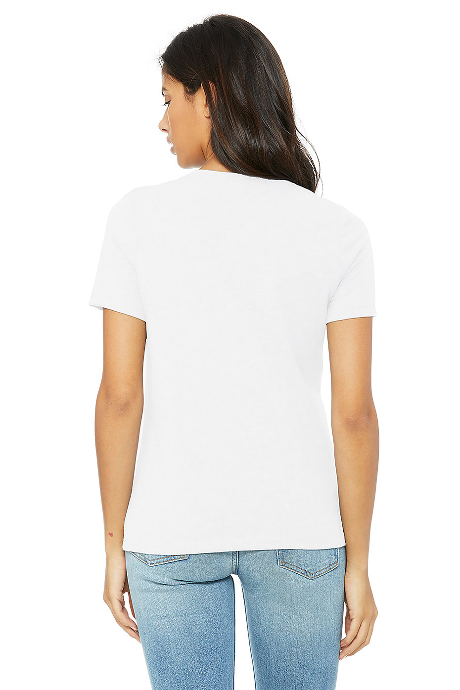 Bella+Canvas Women/'s White Tee T-Shirt Top Short Pink Raglan Sleeves Large L New