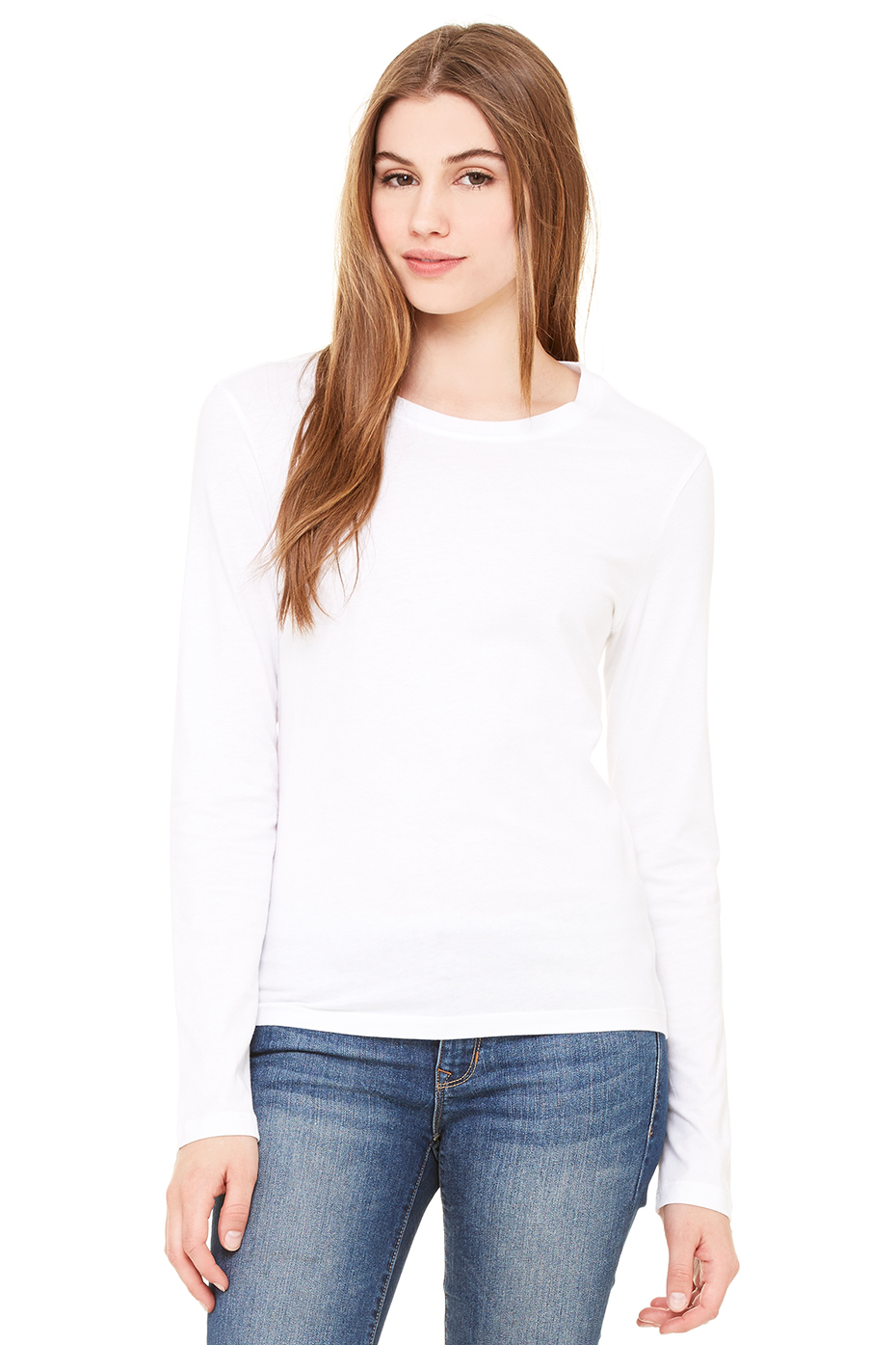 white long sleeve jersey top