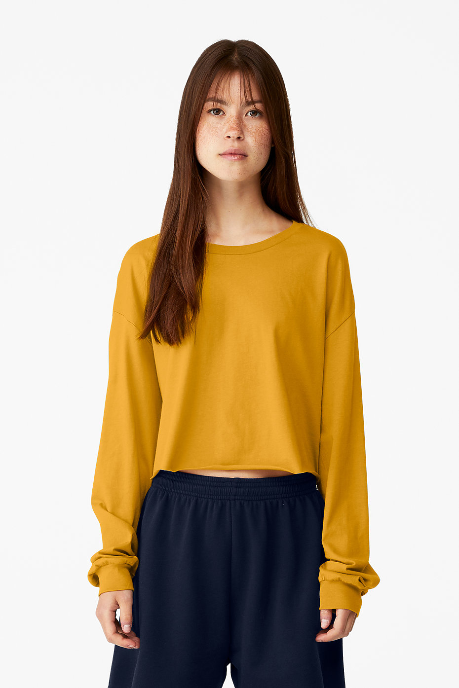 Long Sleeve Crop Top | Womens Wholesale Clothing | Blank Plain T