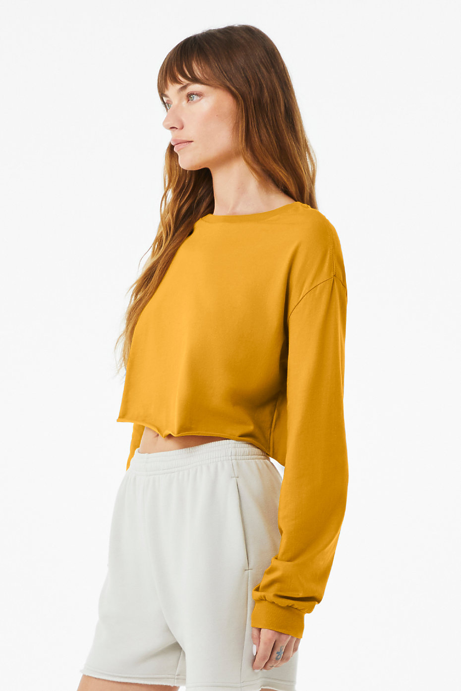 Sleeve Long BELLA+CANVAS | Blank T Clothing Womens Crop Wholesale Shirts | | Top ® Plain