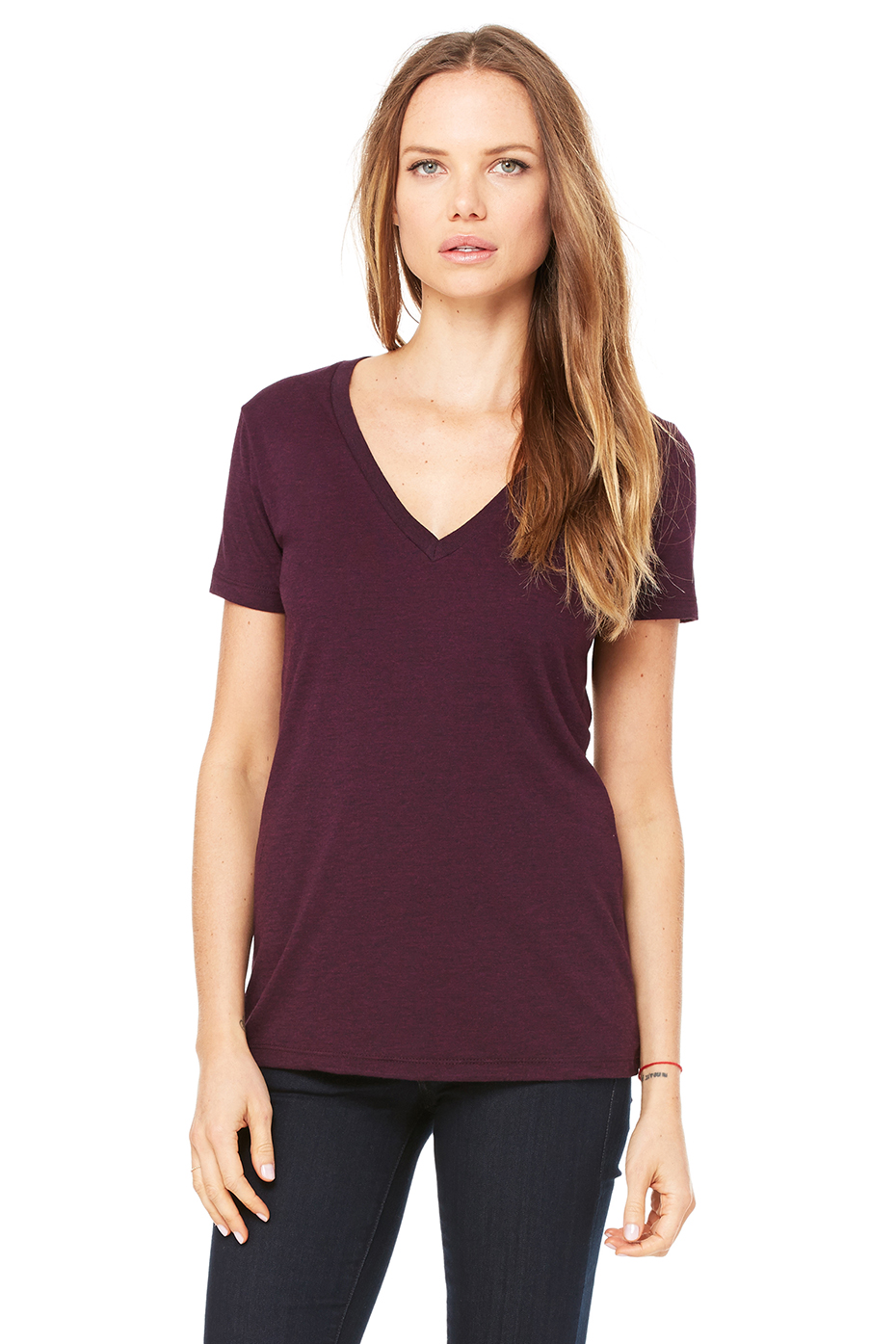 Triblend Short Sleeve Deep V-Neck Tee | Bella-Canvas