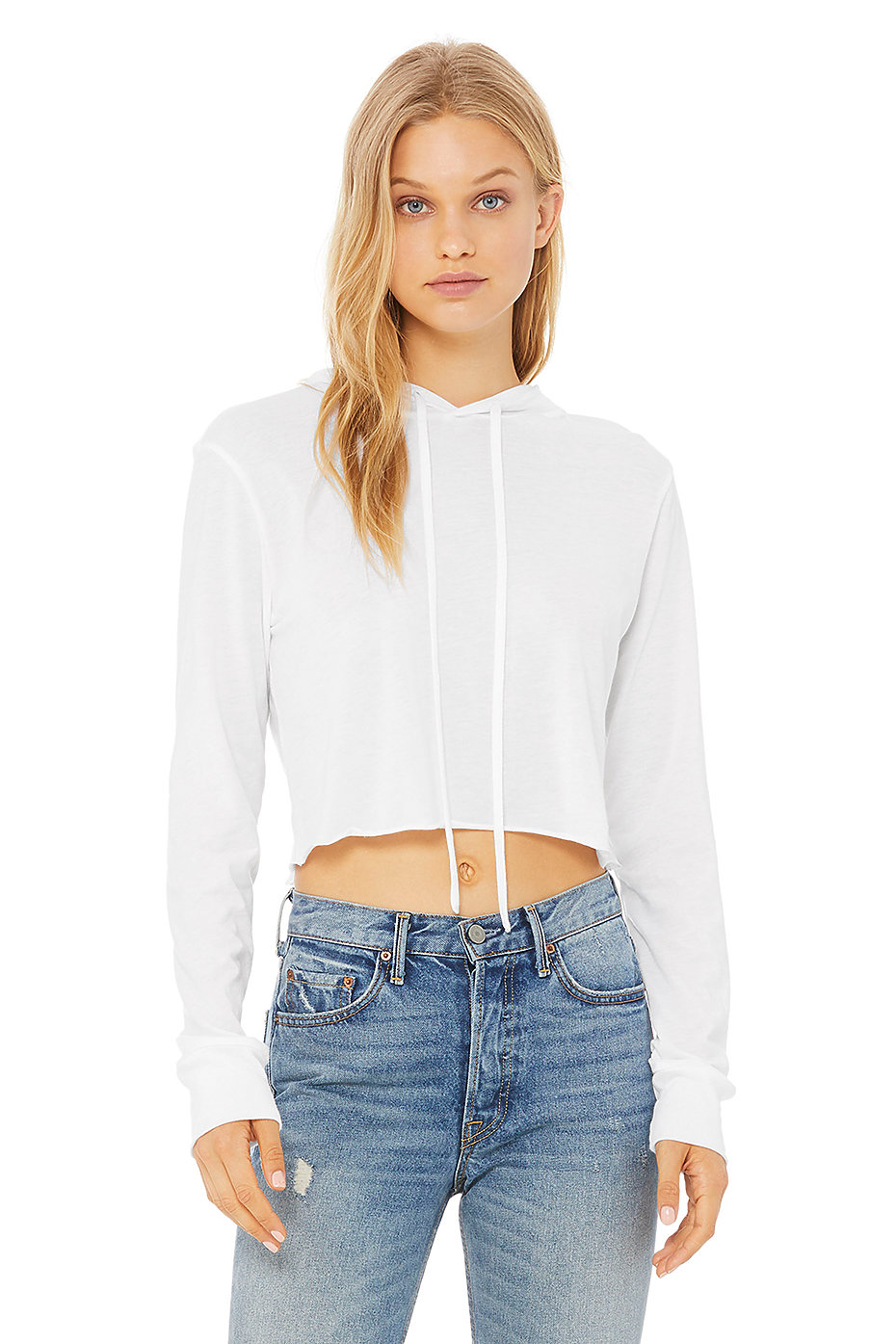 Cropped Hoodie, Long Sleeve Crop Top