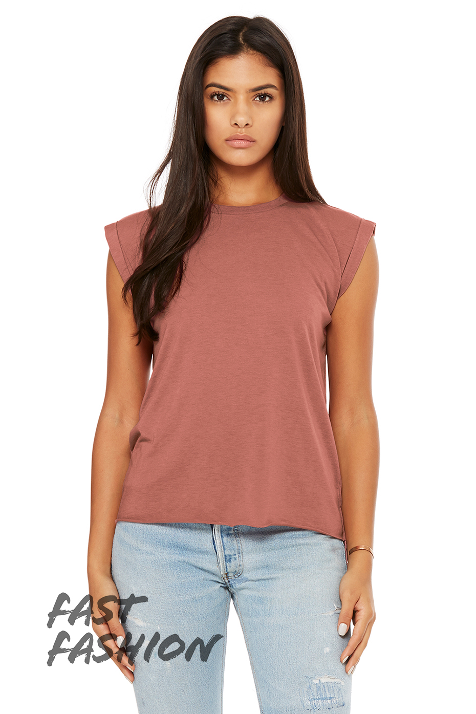 Women's Flowy Muscle Tee with Rolled Cuff | Bella-Canvas