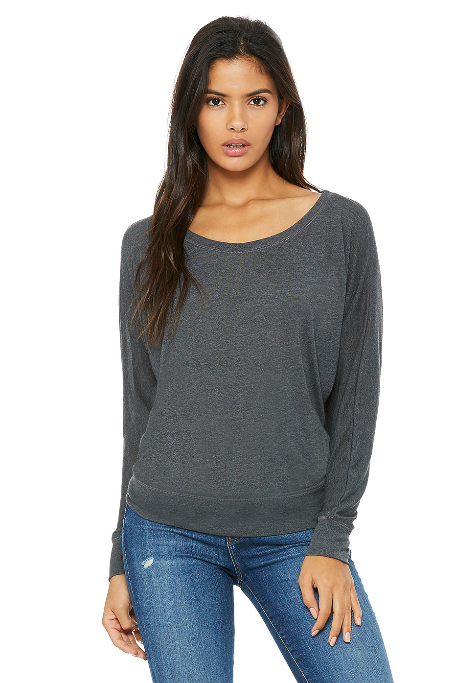 Women's Flowy Long Sleeve Off Shoulder Tee | Bella-Canvas