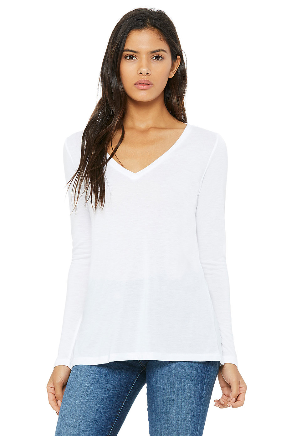 womens long sleeve v neck