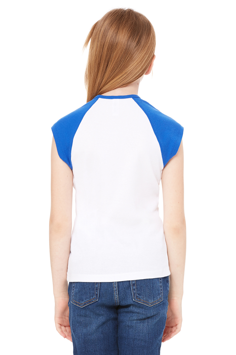 Girl's Baby Rib Cap Sleeve Contrast Raglan Tee | Bella-Canvas | BELLA ...