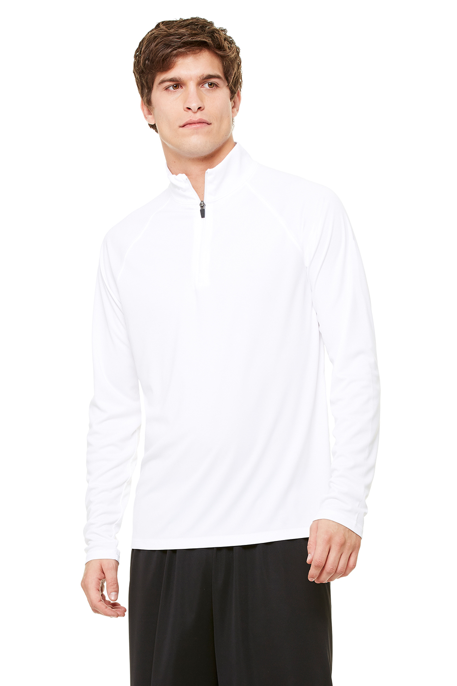 men's quarter zip pullover white