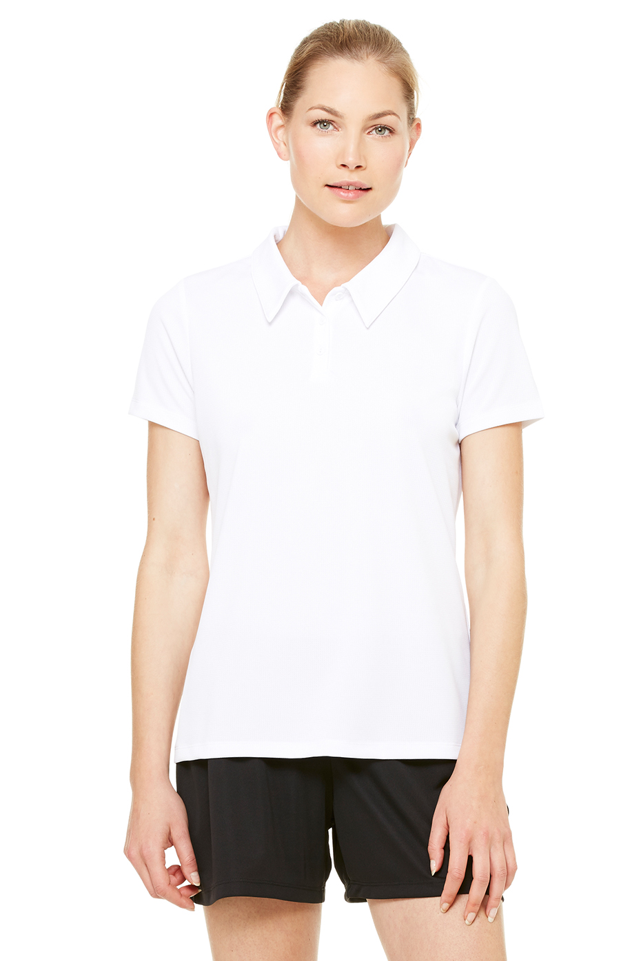 women's 3 button polo shirts