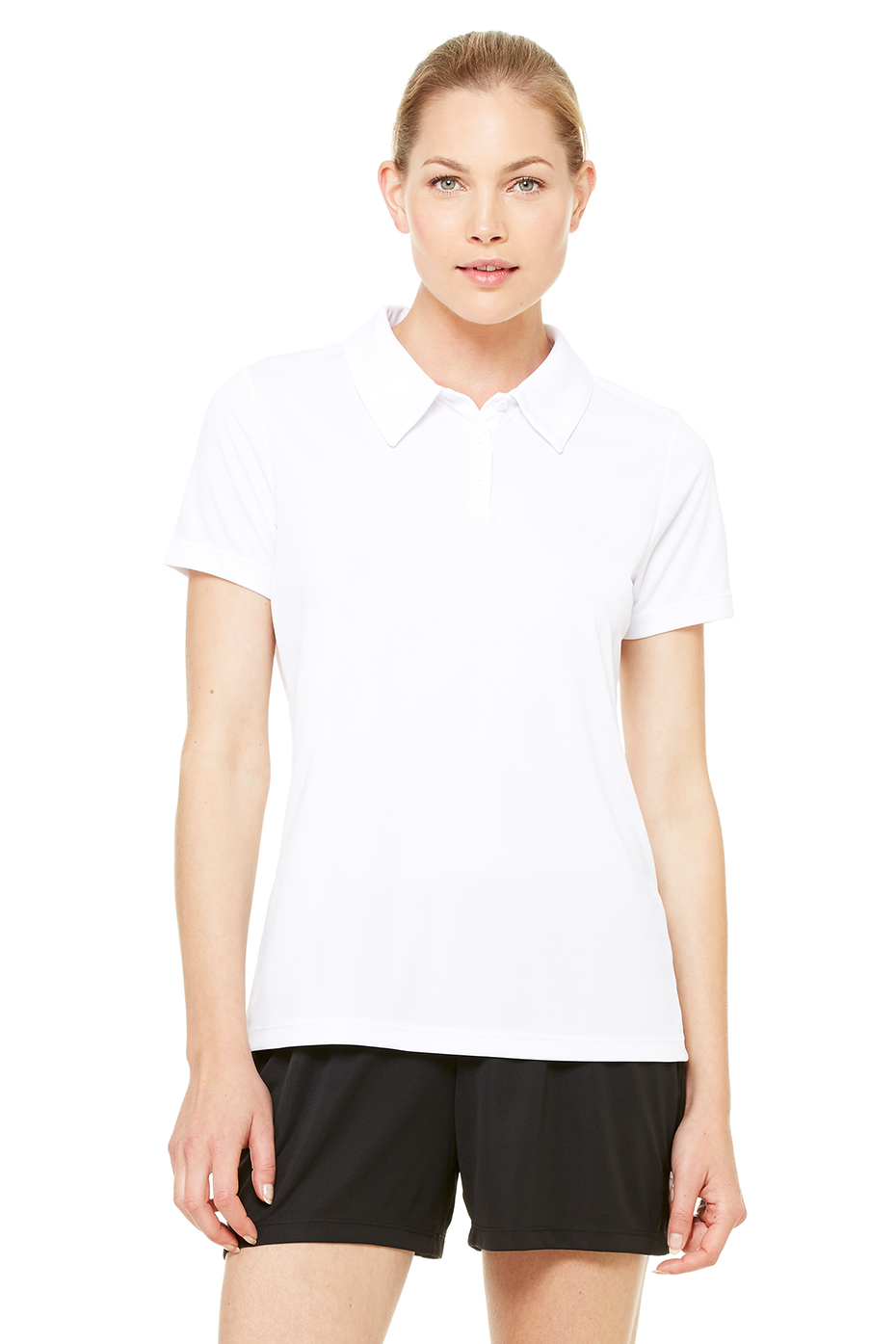 women's 3 button polo shirts
