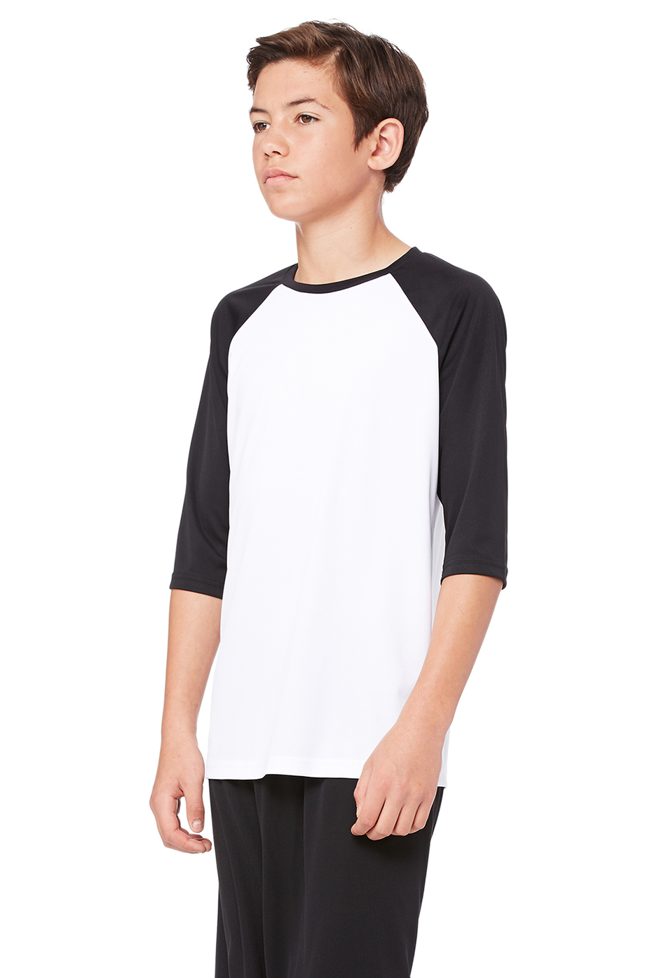 plain black and white baseball tee