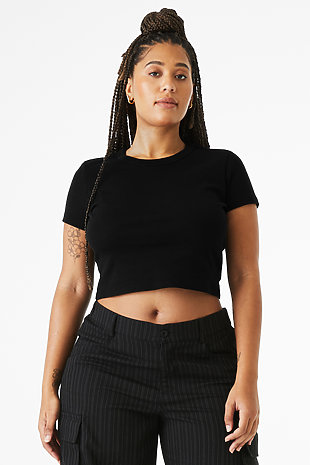 WOMENS BLACK CROP TOP