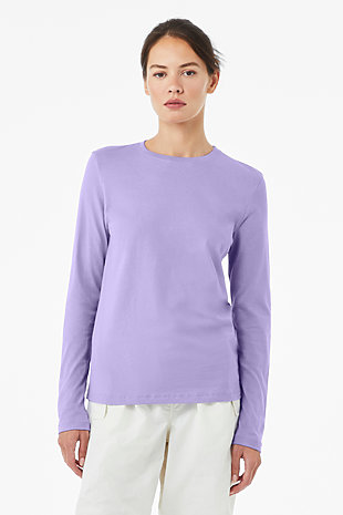Bella Canvas Women's Long Length Favorite T-Shirt - Slim Fit Jersey Tee In Plum, Size Small - View #6