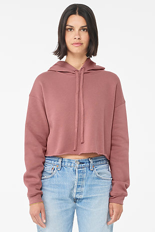 Womens Cropped Fleece Hoodie
