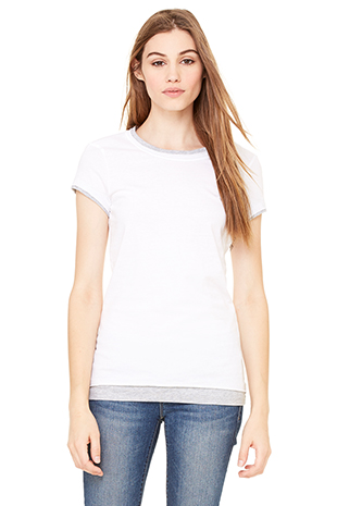 Women's Sheer Jersey Short Sleeve 2 in 1 Tee | Bella-Canvas