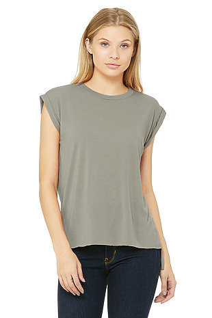 Women's Flowy Muscle Tee with Rolled Cuff | Bella-Canvas