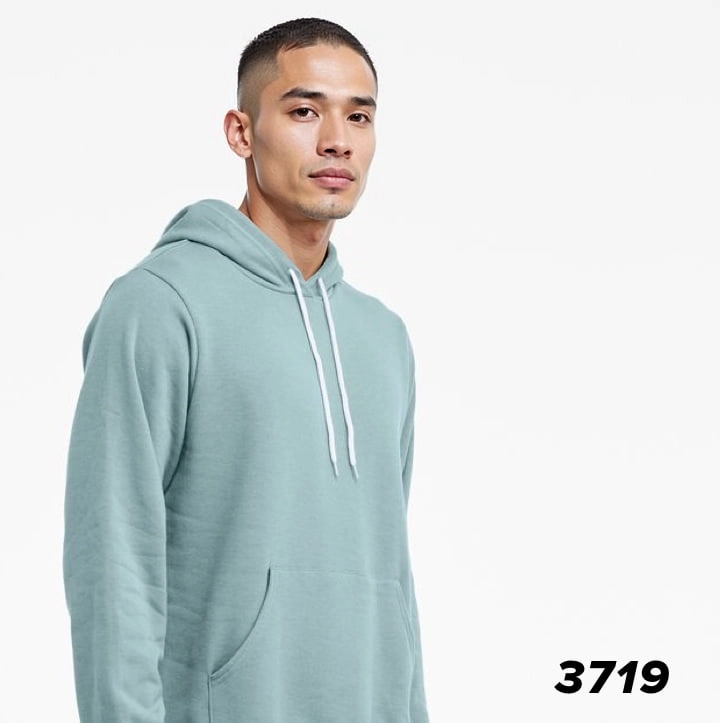 3719 UNISEX SPONGE FLEECE PULLOVER HOODIE in dusty blue. linking to product