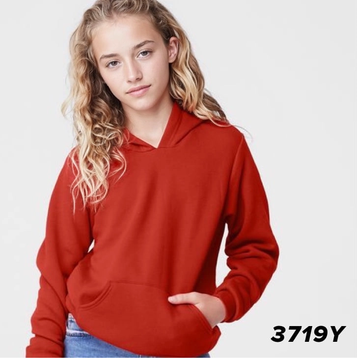 3719Y YOUTH SPONGE FLEECE PULLOVER HOODIE in mauve. linking to product