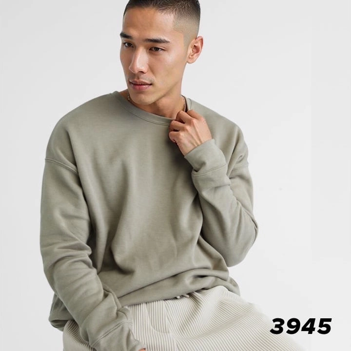 3945 UNISEX SPONGE FLEECE DROP SHOULDER SWEATSHIRT in heather stone. linking to product