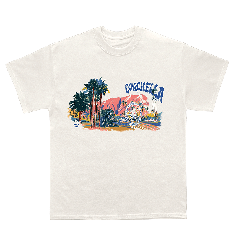 white Coachella T-shirt